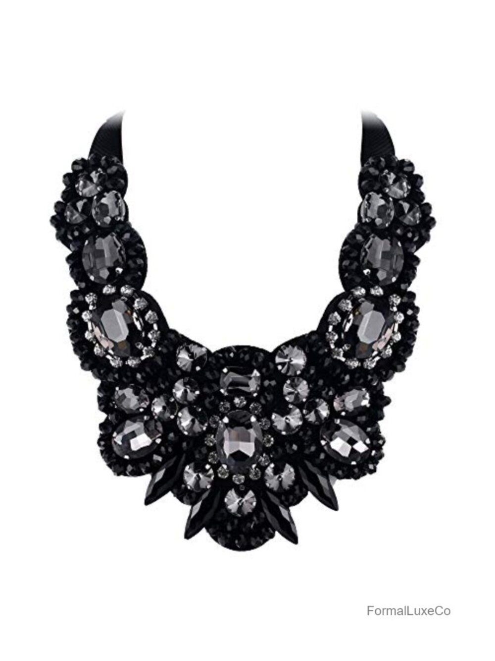 Rhinestone Crystal Chunky Collar Statement Necklace for Women Costume Jewelry